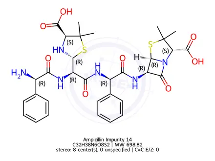 Chemical structure of Ampicillin Impurity 14