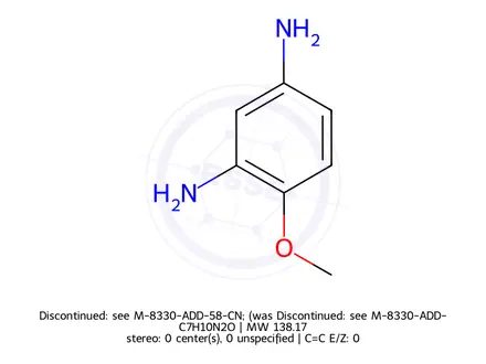 Chemical structure of Discontinued: see M-8330-ADD-58-CN; (was Discontinued: see M-8330-ADD-58-CN; (was 2,4-Diaminoanisole))