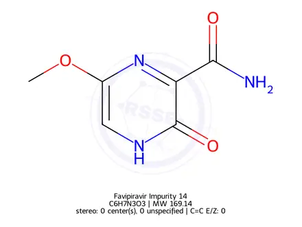 Chemical structure of 3 Hydroxy 6 methoxypyrazine 2 carborxamide