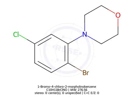 Chemical structure of 1-Bromo-4-chloro-2-morpholinobenzene