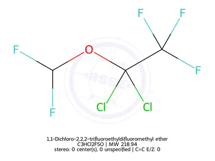 Chemical structure of 1,1-Dichloro-2,2,2-trifluoroethyldifluoromethyl ether