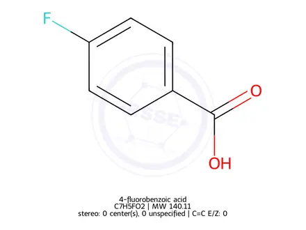 Chemical structure of 4-fluorobenzoic acid