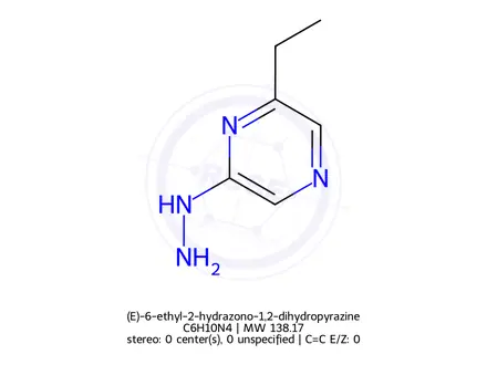 Chemical structure of (E)-6-ethyl-2-hydrazono-1,2-dihydropyrazine