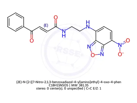 Chemical structure of (2E)-N-[2-[(7-Nitro-2,1,3-benzoxadiazol-4-yl)amino]ethyl]-4-oxo-4-phenyl-2-butenamide