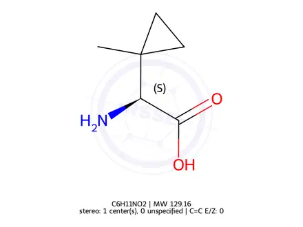 Chemical structure of (2S)-Amino-2-(1-methylcyclopropyl)acetic acid