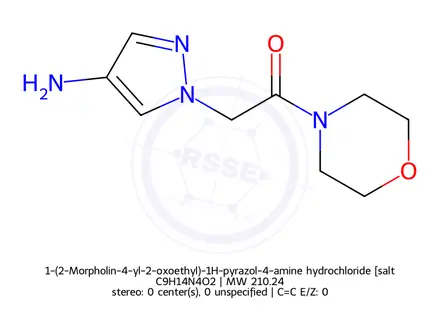 Chemical structure of 1-(2-Morpholin-4-yl-2-oxoethyl)-1H-pyrazol-4-amine hydrochloride