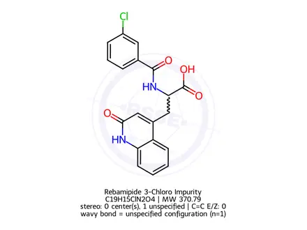 Chemical structure of Rebamipide 3-Chloro Impurity