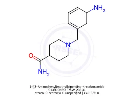 Chemical structure of 1-[(3-Aminophenyl)methyl]piperidine-4-carboxamide