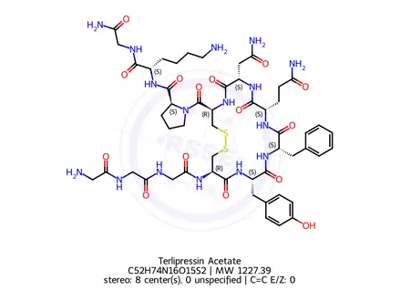 Chemical structure of Terlipressin Acetate