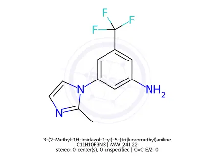 Chemical structure of 3-(2-Methyl-1H-imidazol-1-yl)-5-(trifluoromethyl)aniline