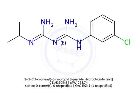 Chemical structure of 1-(3-Chlorophenyl)-5-isopropyl Biguanide Hydrochloride