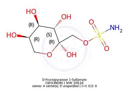 Chemical structure of -β-D-Fructopyranose 1-Sulfamate