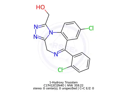 Chemical structure of 1-Hydroxy Triazolam