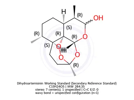Chemical structure of Dihydroartemisinin Working Standard (Secondary Reference Standard)