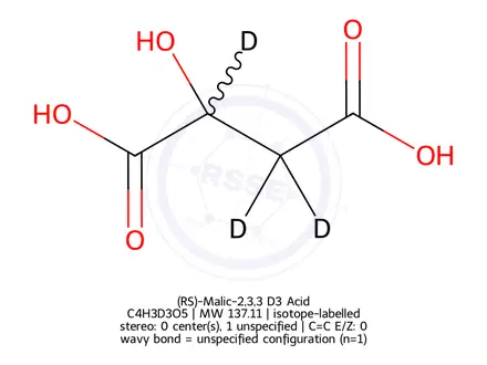 Chemical structure of (RS)-Malic-2,3,3 D3 Acid