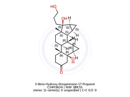Chemical structure of 5-Beta-Hydroxy-Drospirenone-17-Propanol