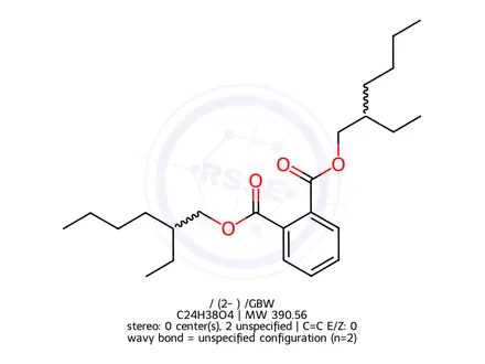 Chemical structure of bis(2-Ethylhexyl)phthalate (DEHP)