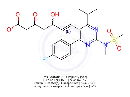 Chemical structure of Rosuvastatin 3-O impurity