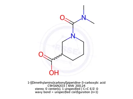 Chemical structure of 1-[(Dimethylamino)carbonyl]piperidine-3-carboxylic acid