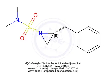 Chemical structure of (R)-2-Benzyl-N,N-dimethylaziridine-1-sulfonamide