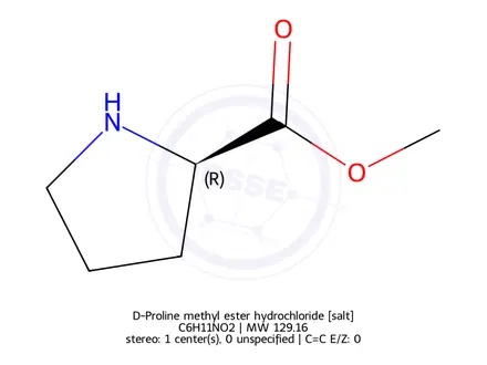 Chemical structure of D-Proline methyl ester hydrochloride