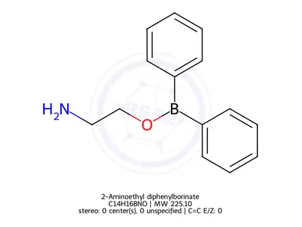 Chemical structure of 2-Aminoethyl diphenylborinate