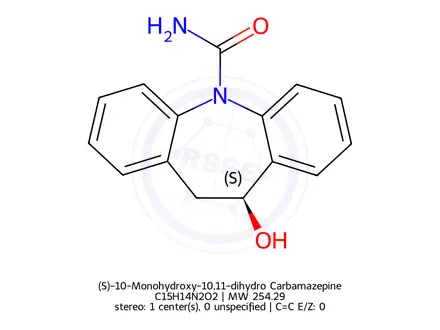 Chemical structure of (S)-10-Monohydroxy-10,11-dihydro Carbamazepine