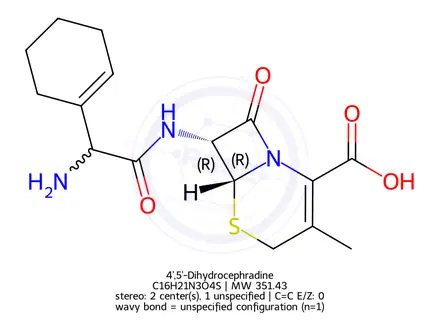 Chemical structure of 4',5'-Dihydrocephradine