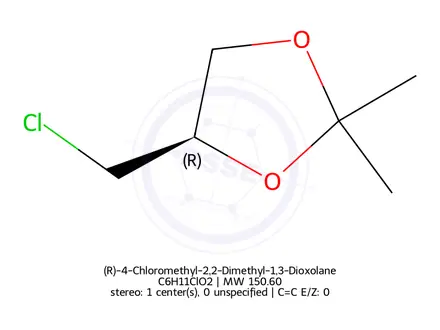 Chemical structure of (R)-(+)-4-Chloromethyl-2,2-Dimethyl-1,3-Dioxolane