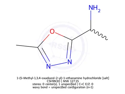 Chemical structure of 1-(5-Methyl-1,3,4-oxadiazol-2-yl)-1-ethanamine hydrochloride