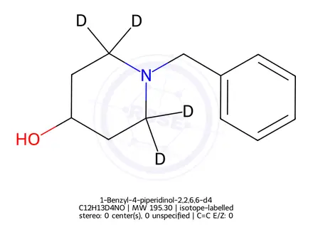 Chemical structure of 1-Benzyl-4-piperidinol-2,2,6,6-d4