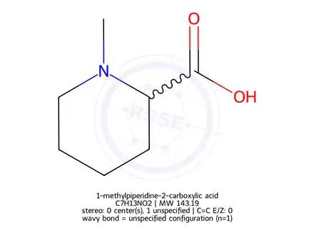 Chemical structure of 1-methylpiperidine-2-carboxylic acid