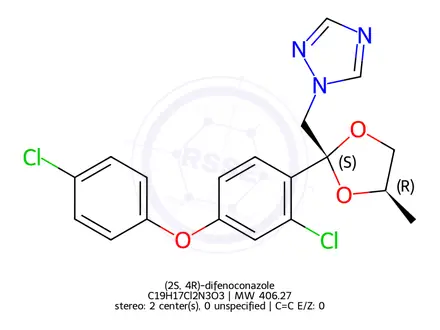 Chemical structure of (2S, 4R)-difenoconazole