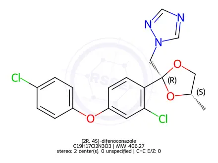 Chemical structure of (2R, 4S)-difenoconazole