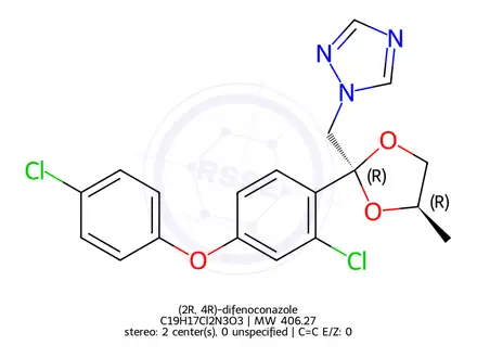 Chemical structure of (2R, 4R)-difenoconazole