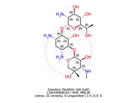 Chemical structure of Geneticin Disulfate Salt