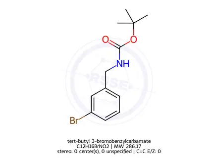 Chemical structure of tert-butyl 3-bromobenzylcarbamate