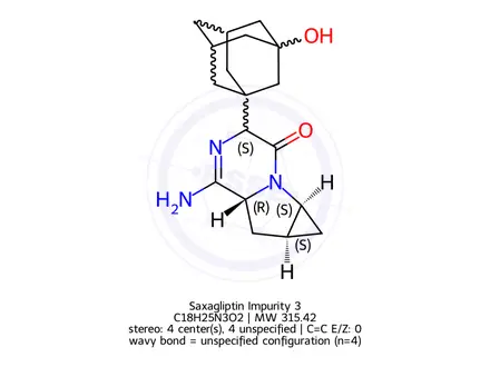 Chemical structure of Saxagliptin Impurity 3