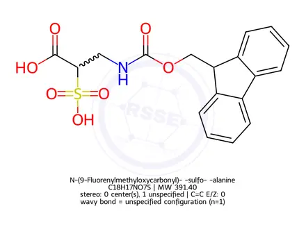 Chemical structure of N-(9-Fluorenylmethyloxycarbonyl)-α-sulfo-β-alanine