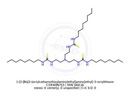 Chemical structure of 1-[2-[Bis[2-(octylcarbamothioylamino)ethyl]amino]ethyl]-3-octylthiourea