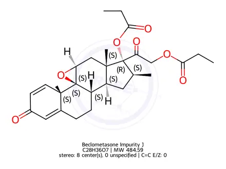 Chemical structure of Beclometasone Impurity J