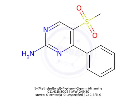 Chemical structure of 5-(Methylsulfonyl)-4-phenyl-2-pyrimidinamine
