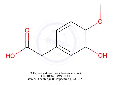 Chemical structure of 3-Hydroxy-4-methoxyphenylacetic Acid
