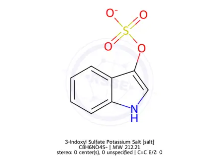 Chemical structure of 3-Indoxyl Sulfate Potassium Salt