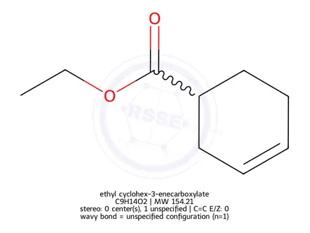 Chemical structure of ethyl cyclohex-3-enecarboxylate