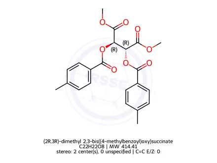 Chemical structure of (2R,3R)-dimethyl 2,3-bis((4-methylbenzoyl)oxy)succinate