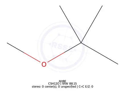 Chemical structure of MtBE