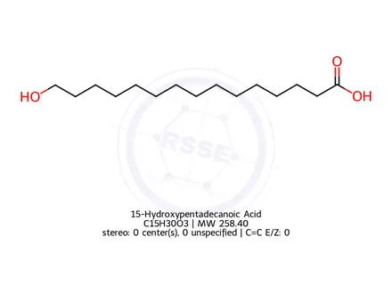 Chemical structure of 15-Hydroxypentadecanoic Acid