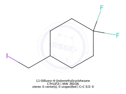 Chemical structure of 1,1-Difluoro-4-(iodomethyl)cyclohexane