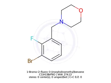 Chemical structure of 1-Bromo-2-fluoro-3-(morpholinomethyl)benzene
